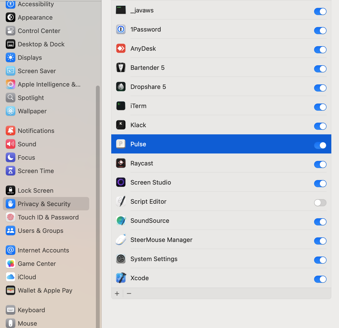 Accessibility permissions